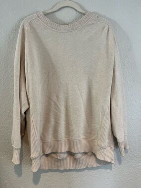 aerie Cream Knit Crewneck Sweatshirt